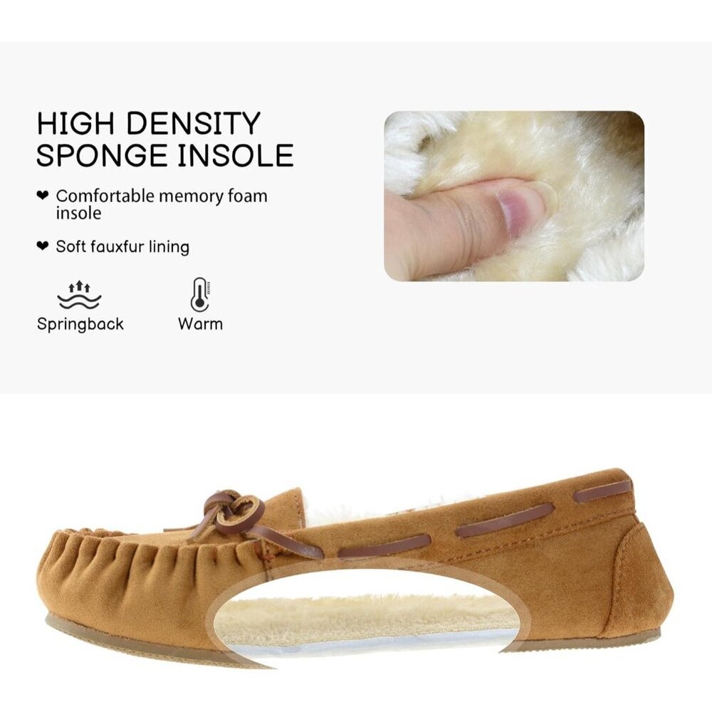 Women's Micro Suede Faux Fur Cozy Tan Indoor Outdoor House Slippers Boot Shoes - Picture 4 of 5